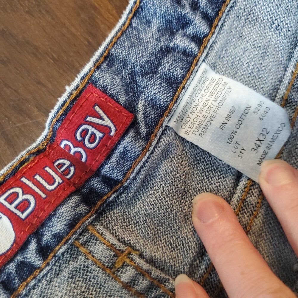 Vintage 90’s BlueBay Boyfriend Jeans - perfectly worn 100% cotton 34x32 - Picture 5 of 5